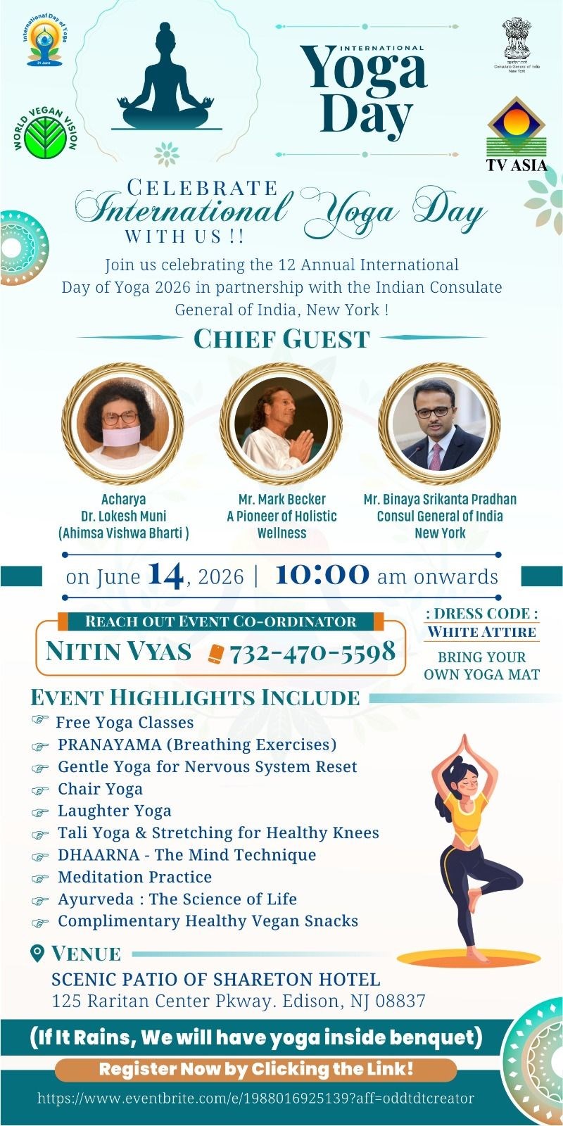 12th Annual International Day of Yoga 2026 - New Jersey