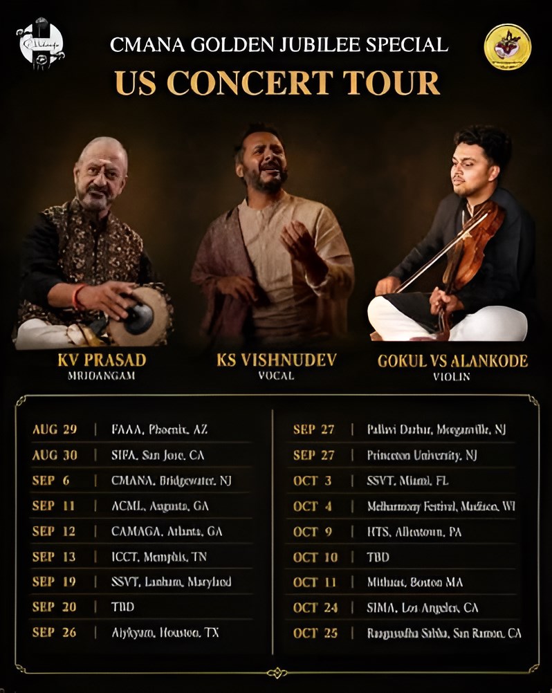 CAMAGA (Carnatic Music Association of Georgia) KS Vishnudev Concert - Georgia