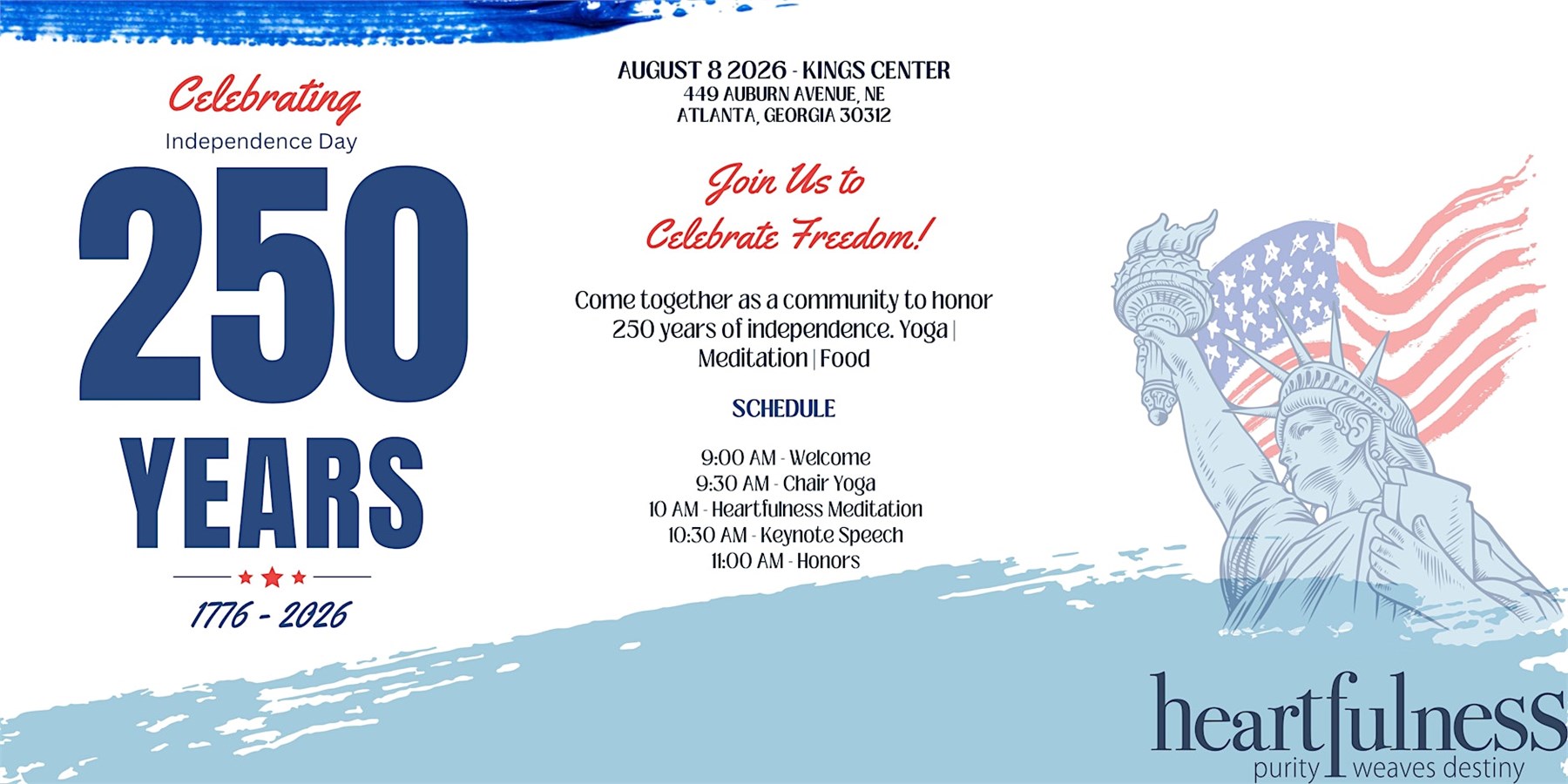Celebrating 250 Years of Independence — Yoga, Meditation & Community - Georgia