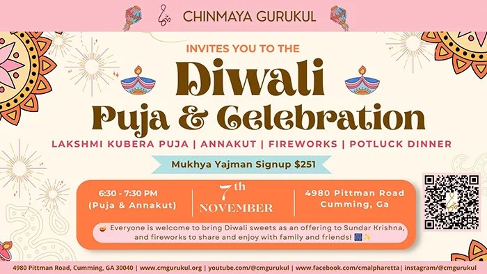 Chinmaya Gurukul Diwali Puja & Celebration - Georgia