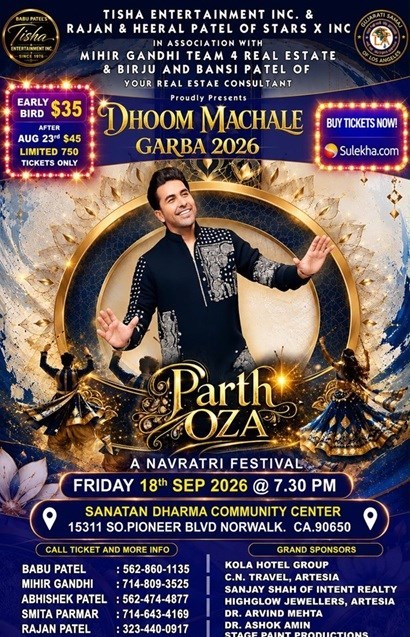 Garba 2026 With Parth Oza - California