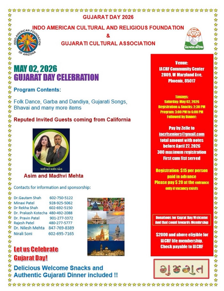 Gujarat Day Celebration with Asim & Madhvi Mehta - Phoenix - Arizona