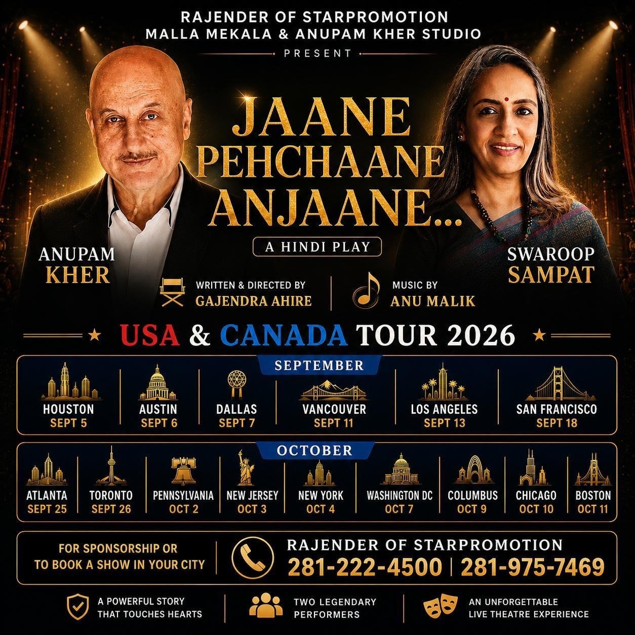 Janne Pehchaane Anjane- Hindi Play By Anupam Kher & Swaroop Sampat Live In Atlanta - Georgia