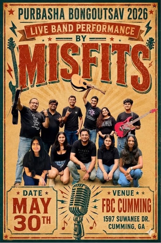 Live Band Performance MISFITS @ Purbasha Bongo Utsav Atlanta 2026 - Georgia