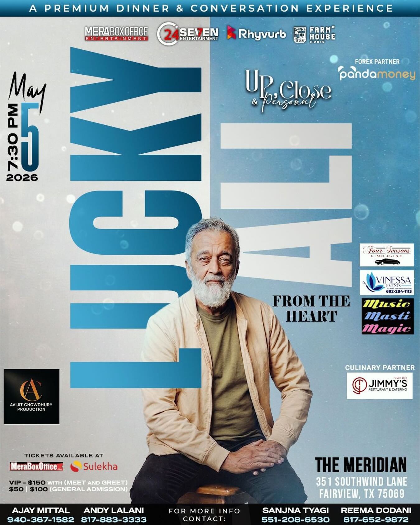 Lucky Ali - Premium Dinner & Conversation - Fairview - Texas