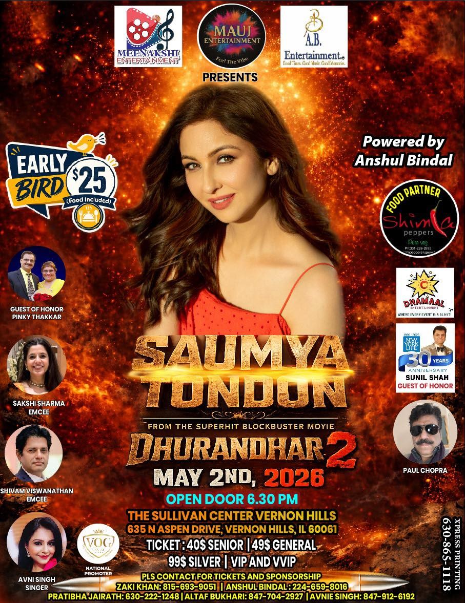 Meet & Greet Dhurandar Fame Saumya Tandon in Illinios - Illinois