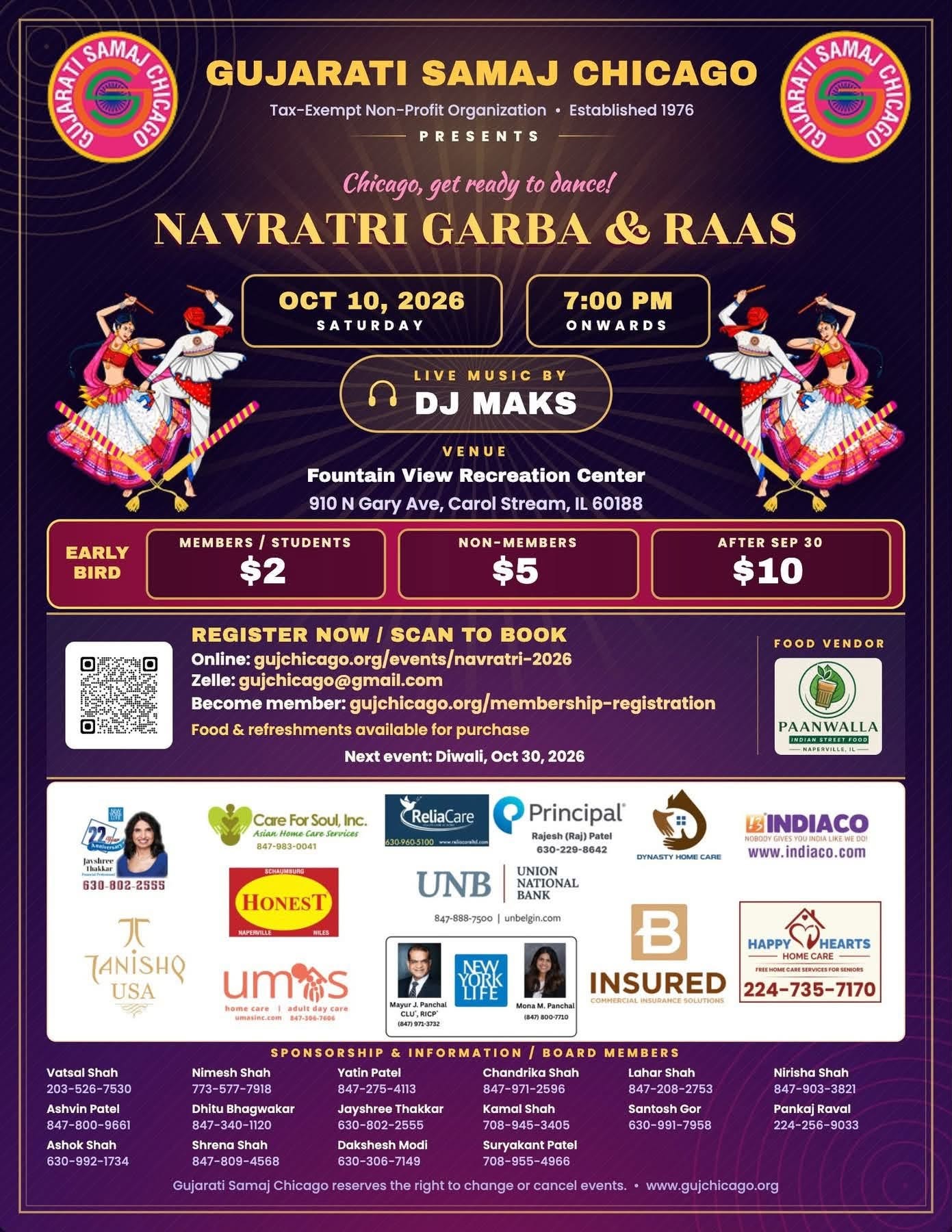Navratri Graba & Raas with Gujarati Samaj Chicaco - Illinois