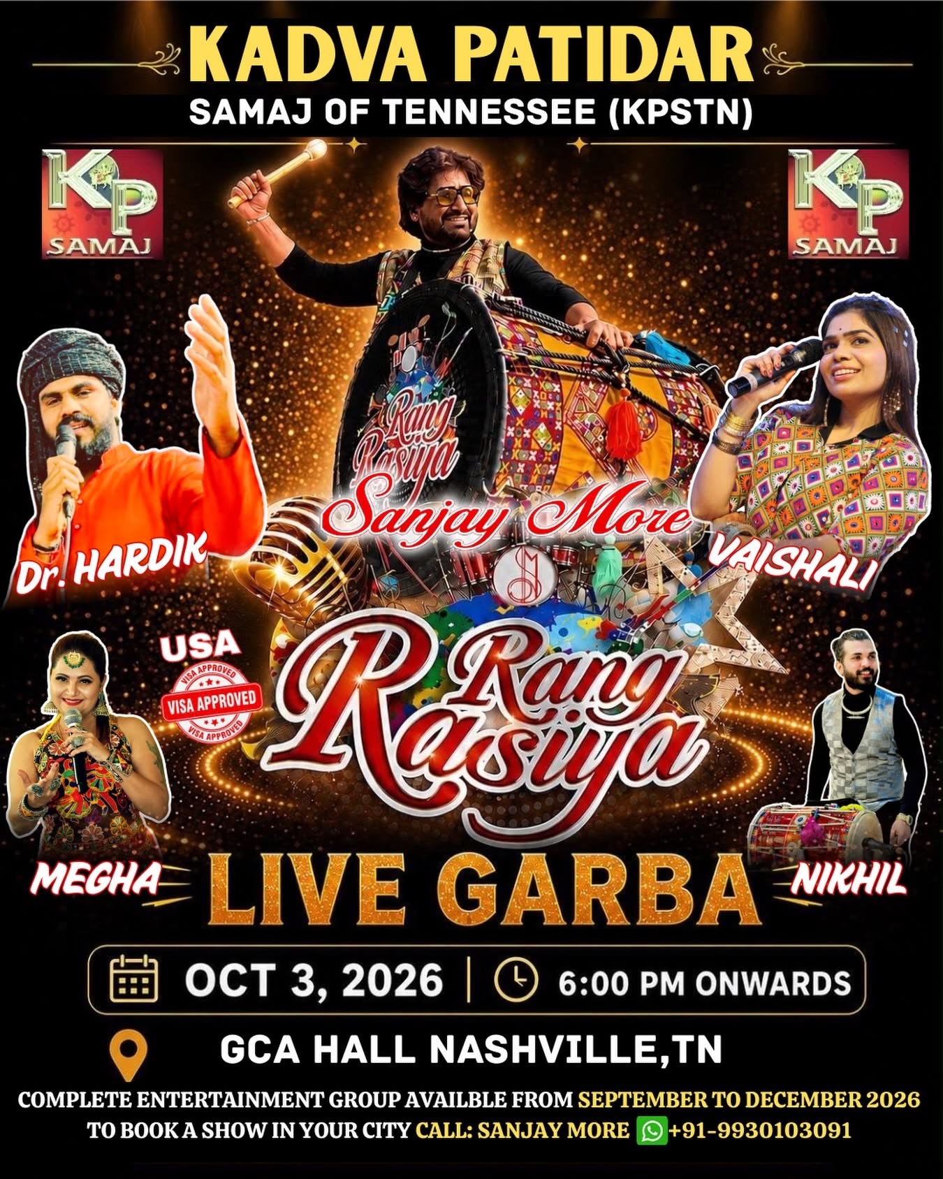 Rang Rasiya 2026 - Live Garba with Sanjay More - Tennessee