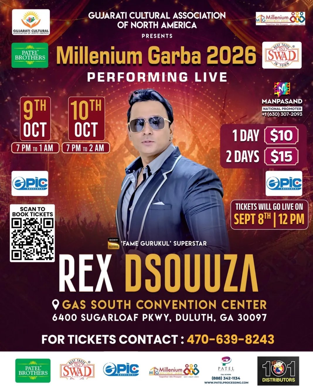 Rex Dsouuza Performing Live at Millenium Garba 2026 - Georgia