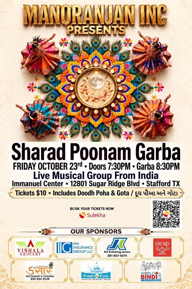 Sharad Poonam Garba 2026 In Houston - Texas