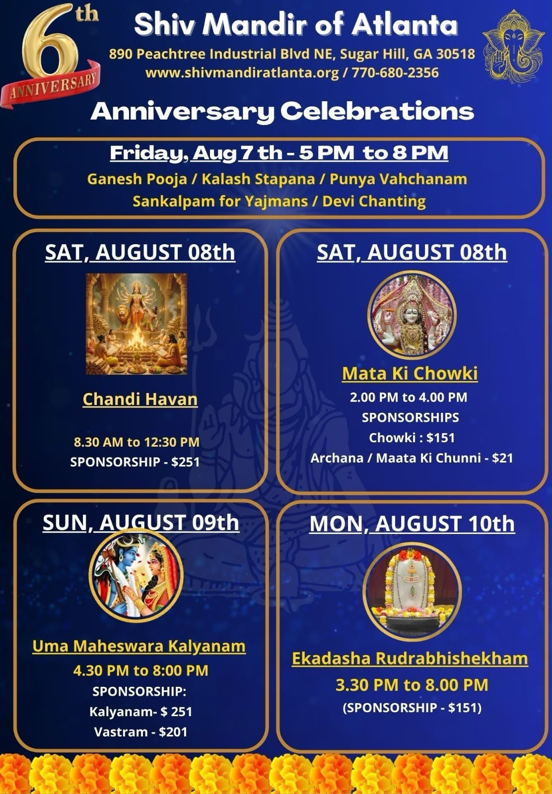 Shiv Mandir of Atlanta 6th Anniversary Celebrations - Georgia