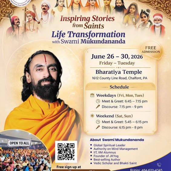 Inspiring Stories from Saints Life Transformation with Swami Mukundananda - Pennsylvania