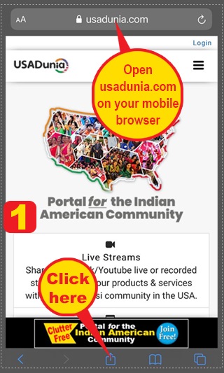  Add USADunia.com icon to your iPad or iPhone