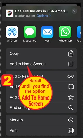 Add USADunia.com icon to your iPad or iPhone