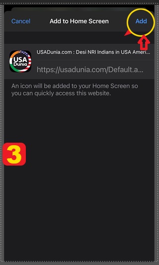  Add USADunia.com icon to your iPad or iPhone